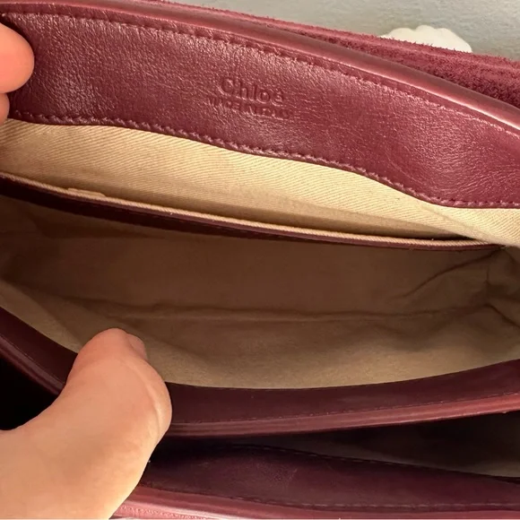 CHLOE MINI FAYE DAY BAG IN BURNT BROWN LEATHER